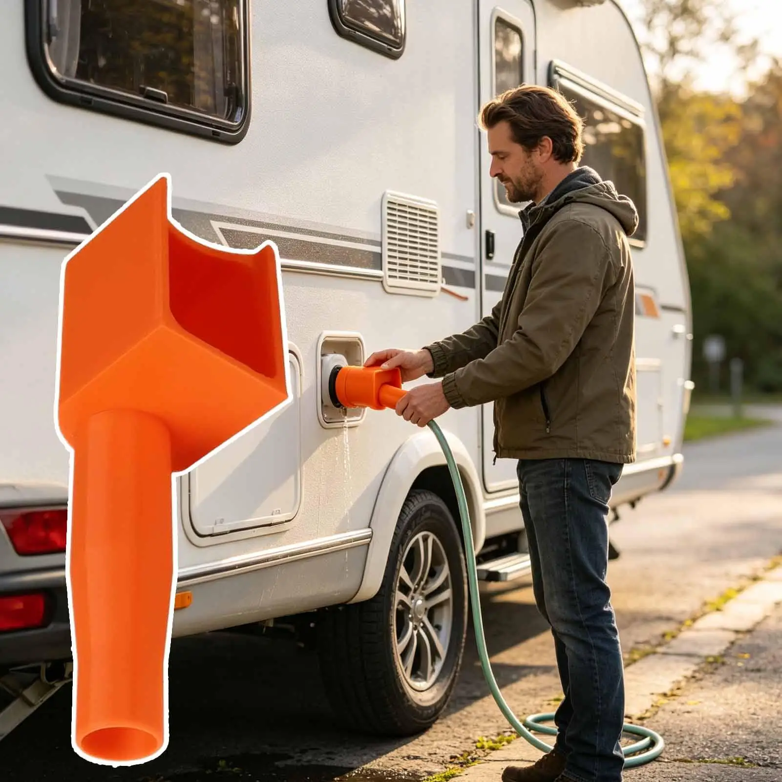 RV Water Tank Funnel Wide Mouth Portable Spill-Proof Travel Trailer Water Tank Funnel For Trailer Camper Campervan Van Truck