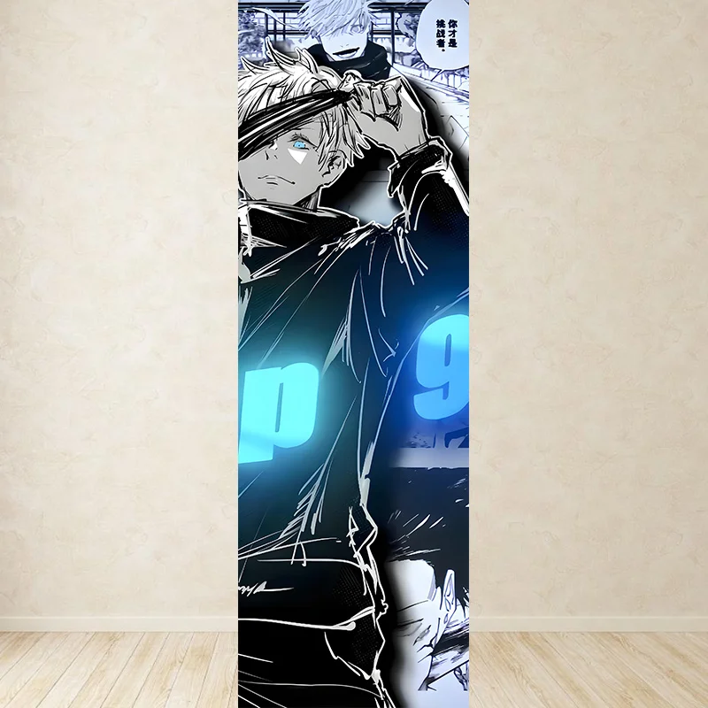 Anime Satoru Gojo Jujutsu Kaisen Cosplay Playbill Textile Wall Covering poster decorativi panno di sfondo a grandezza naturale regalo di natale