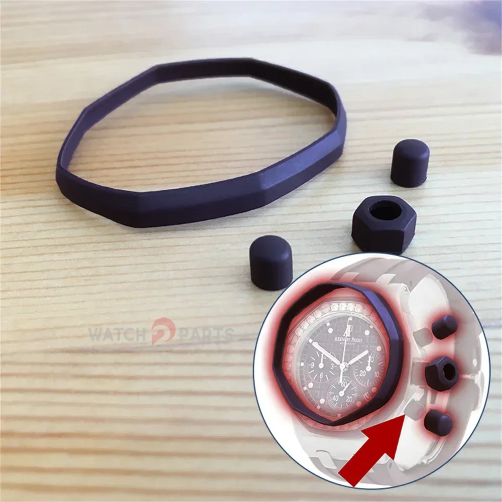 

Watch Pusher Crown Bezel Rubber Cap/Ring for AP Audemars Piguet Royal Oak Offshore Ladys' 37mm Purple Dial Watch