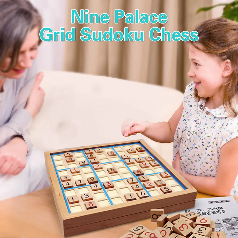 Wooden Four Six Nine Grid Sudoku Toy Game, Chess Puzzle, Adult Logical Thinking, Desktop Intelligence Challenge