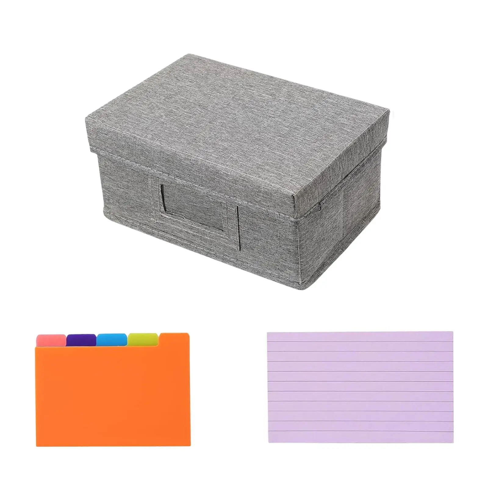 Index Card Dividers Box Container Office Supplies Compact Adjustable Dividers Note Cards Dorm with Lid Organizer Storage Case