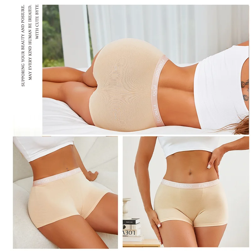 Women\'s Cotton Seamless Panties Sports Boxers Underwear Female Solid Color Briefs Cozy Lingerie Intimate Underpants Soft S-XXL