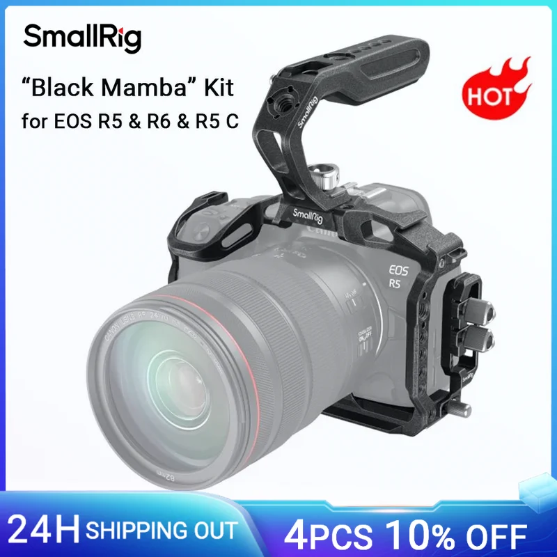 SmallRig Black Mamba EOS R5C RCamera Cage with HDMI cable clamp and Top Handle Kit for Canon EOS R5 & R5C & R6 Camera 3233/3234