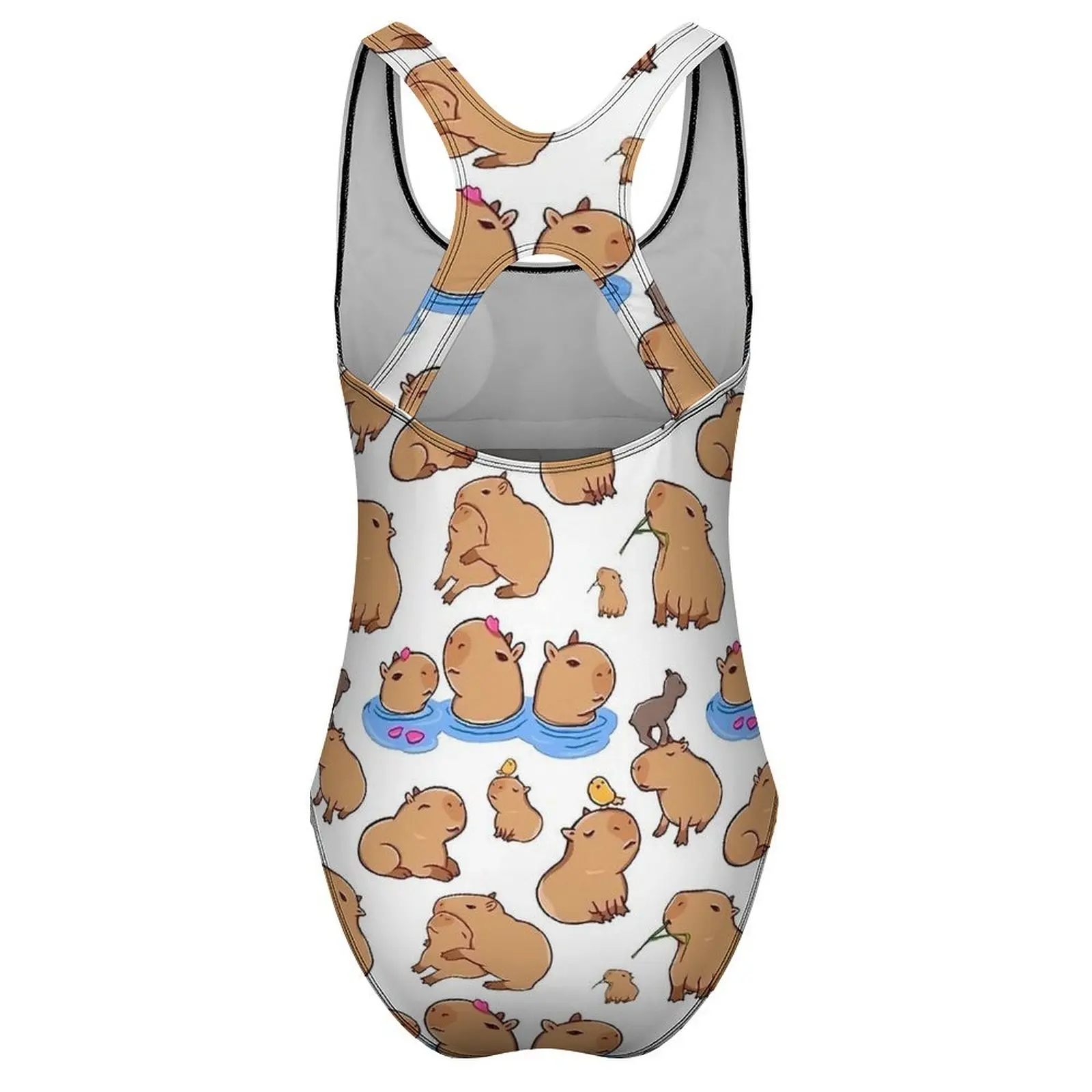 Capybara Print Swimsuit Cartoon Animal Swimwear One Piece Surfing Custom Swimsuits Bathing Suits Lady Push Up Sexy Beach Outfits