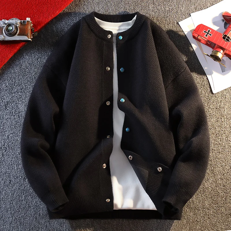Men's Knitted Cardigan Round Neck Long Sleeve Button down Soft Fabric Casual Autumn Winter Warm Classic Fashion Men's Clothing