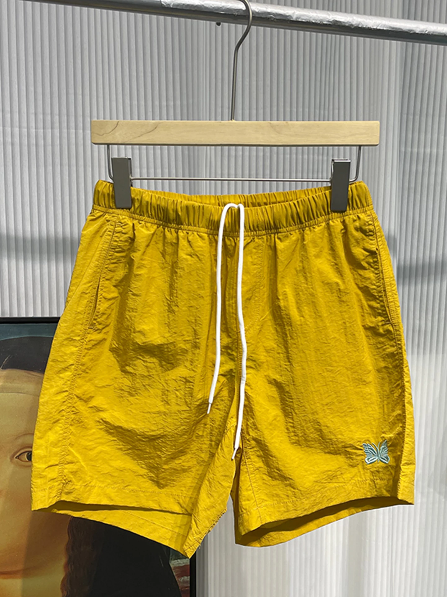 Qui Dry orts Men's Summer Outdoor Sports  Embroidery Faion Beach Pants Breathable Straight Leg Casual Trousers