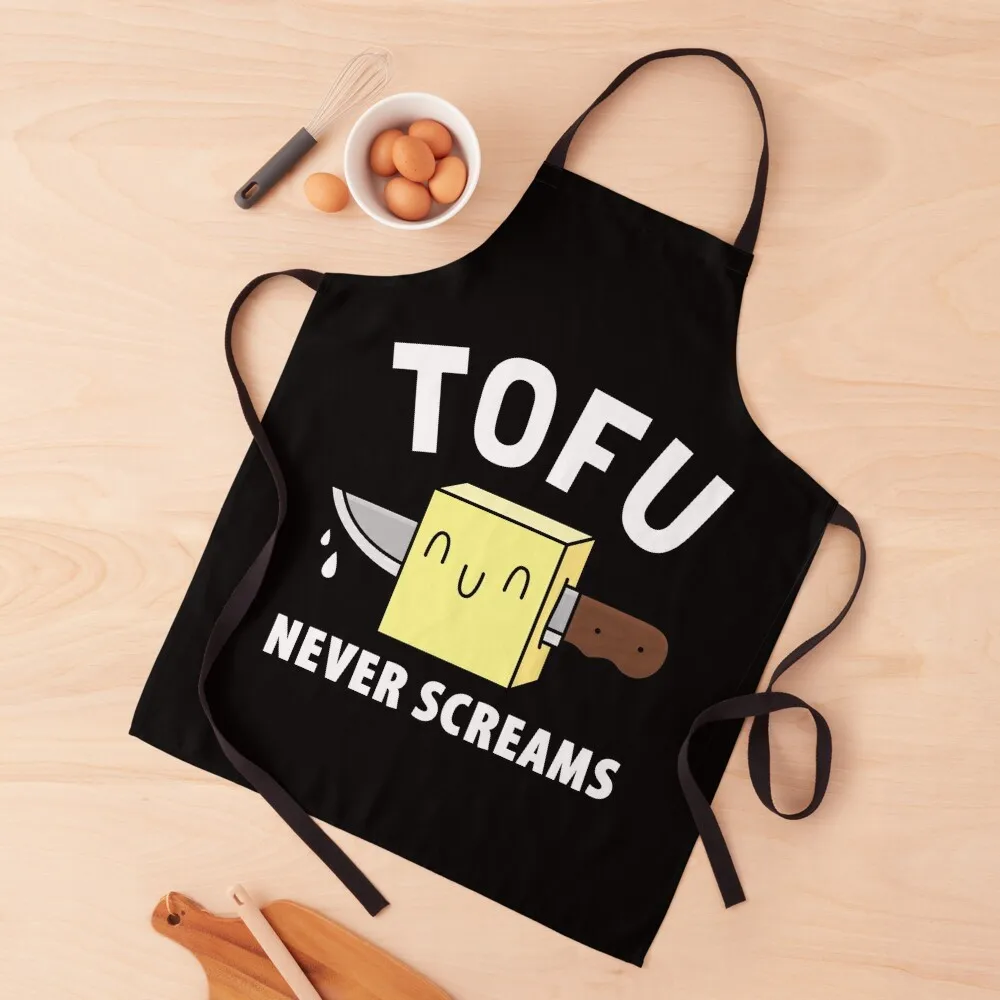 Tofu never screams Apron Chef Uniform Woman Household Items Kitchen Apron