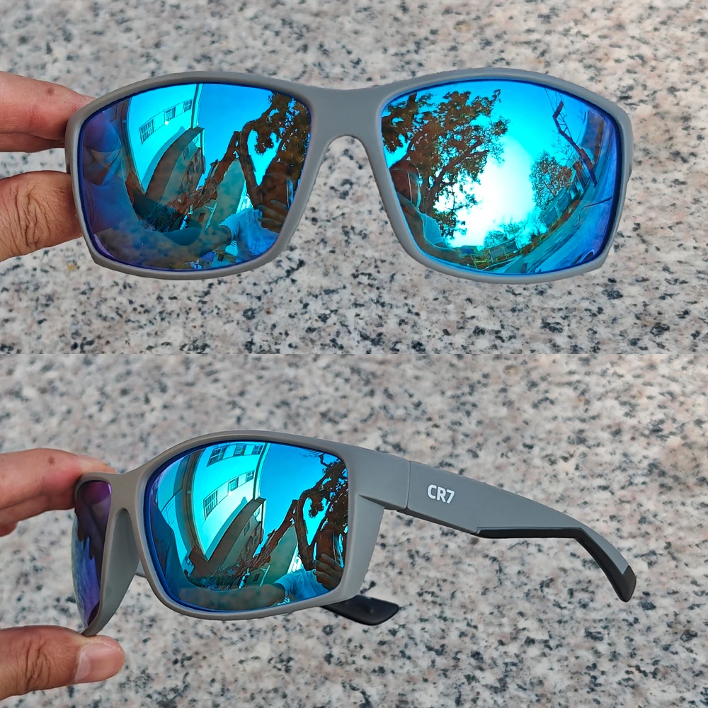 CR7 Polarized UV400 Fishing Sunglasses Anti Glare Windproof Sports Glasses for Driving Cycling Running Hiking Outdoor Activities