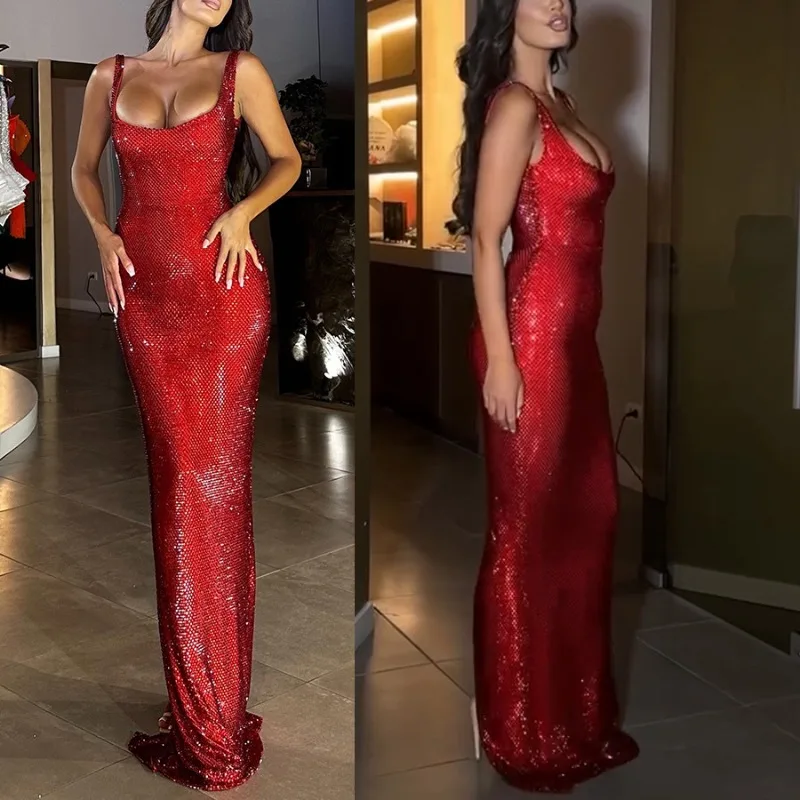 

Bodycon Dress for Women Europe and America Spring and Summer New Pattern Party Camisole Leisure Fashion Sexy Wrap The Buttocks