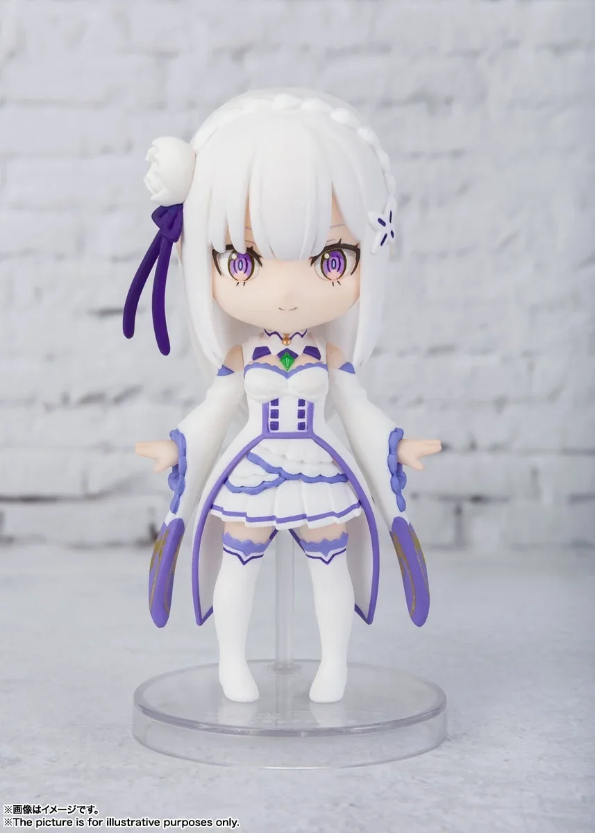 BANDAI Figuarts Mini Emilia Re:Zero Starting Life in Another World Anime Action Figure PVC Figure Complete Collection ram rem