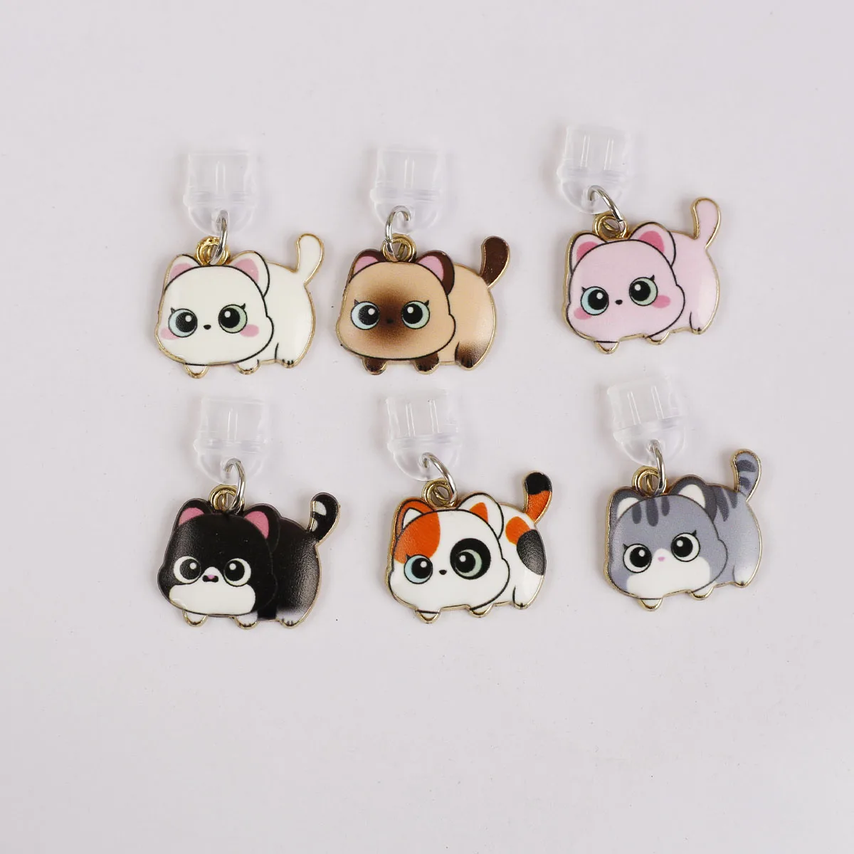Niedlicher Katzen-Handy-Staubschutz-Anhänger in Mehrfarbig, aus Legierung, Zubehör-Dekoration für iPhone und Type-C-Anschlüsse, Geschenk-Lanyard – Detail 17