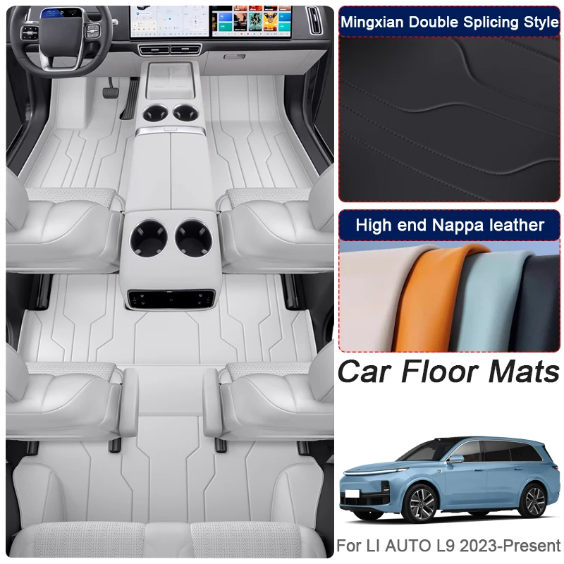 

Custom Nappa Leather Anti-Slip Car Foot Protect Mat For LI AUTO L9 2023-Present Luxury Waterproof Floor Pad Interior Accessory