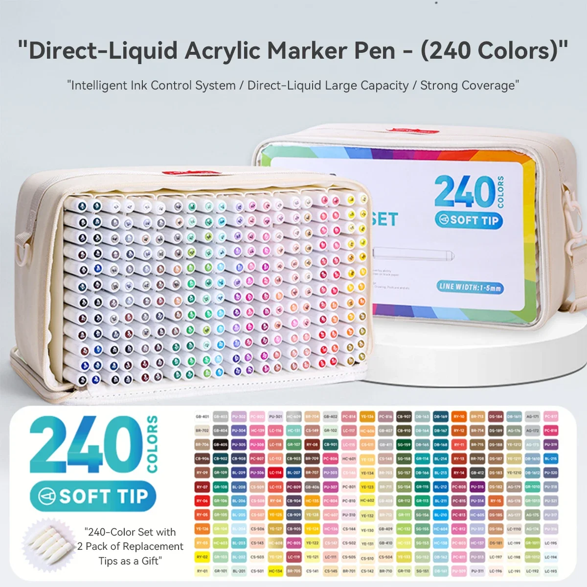 LANGUO 96-288 Kleuren Directe Vloeibare Kleuren Acrylverf Pennen Borstel Marker Pen voor Schilderen Steen DIY Kunst levert Briefpapier