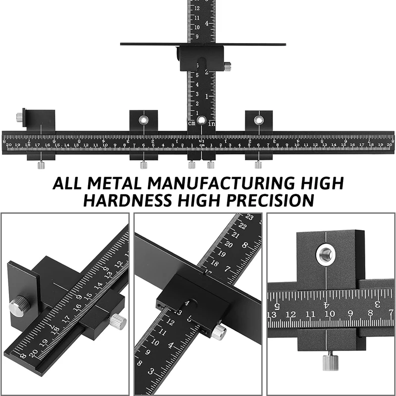 Adjustable drilling locator Positioning ruler for precise installation of handles for kitchen cabinet drawers Drill guide rail