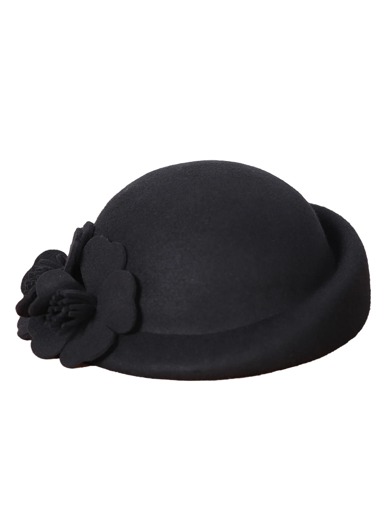 FS Blau Lila Wolle Französisch Baskenmütze Breite Krempe Fedora Hüte Für Frauen Elegante Kirche Hüte Große Blume Damen Hochzeit Tee Party Hut Ken – Detail 3