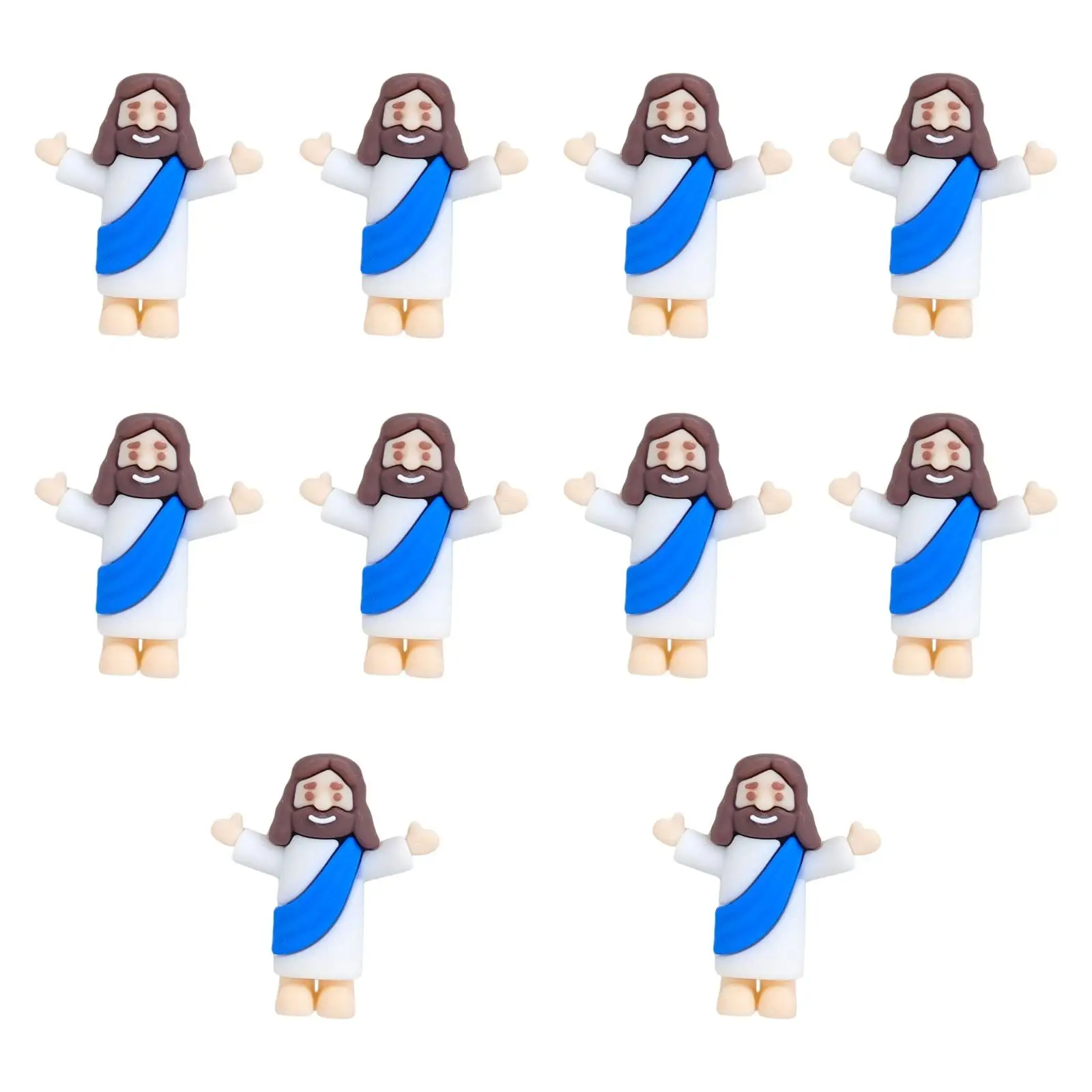 10 Pieces Mini Jesus Figurines Sculpture for Home Shelf Easter Eggs Stuffers view 2