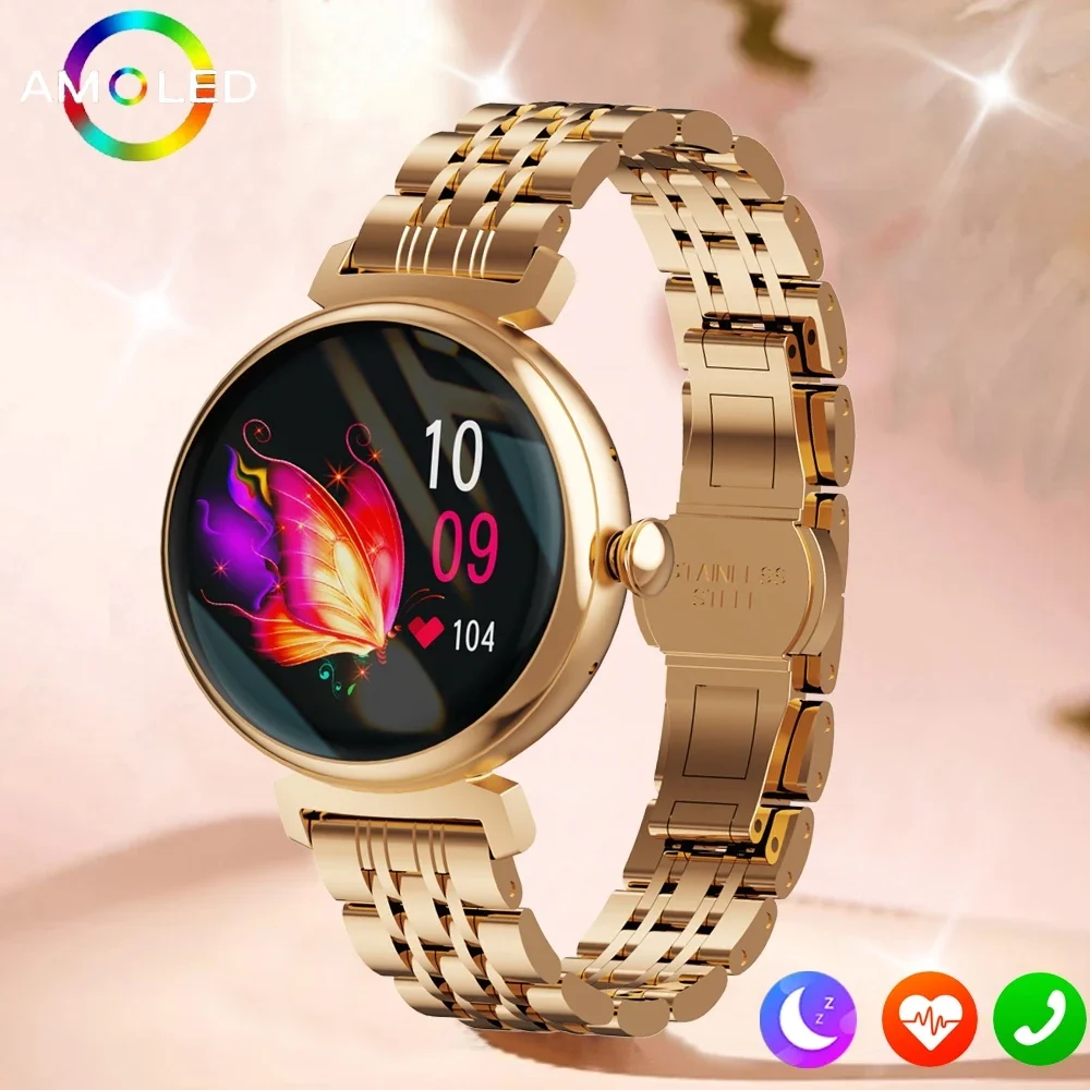 Smartwatch 1.04 Inch AMOLED Screen Bluetooth Call Fashion Ladies Always Display Time Smart Watch