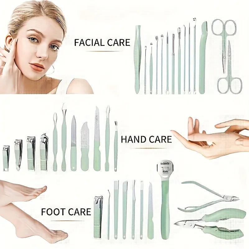 

Набор из 35 предметов Профессиональный набор для ухода за ногтями с портативным дорожным футляром — маникюрный набор Кусачки для ногтей, ножницы для кутикулы и пилочки для ногтей