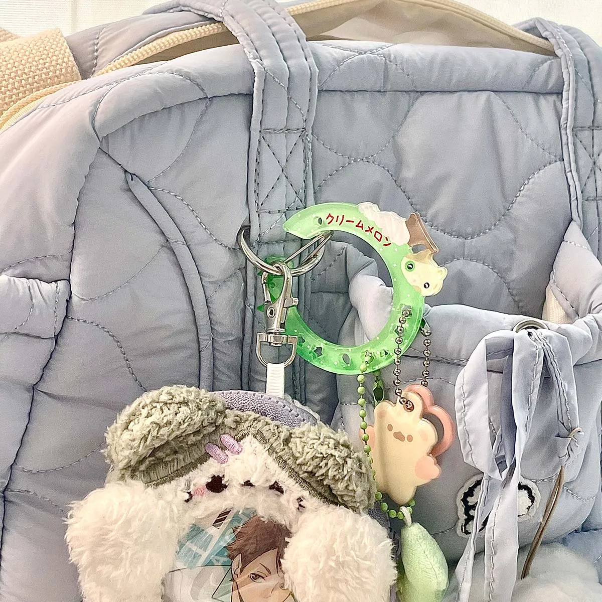 WAKAWAKA Simpatico moschettone con ciondolo in acrilico Portachiavi in stile coreano Scrapbook Ita Bag Accessori per decorazioni