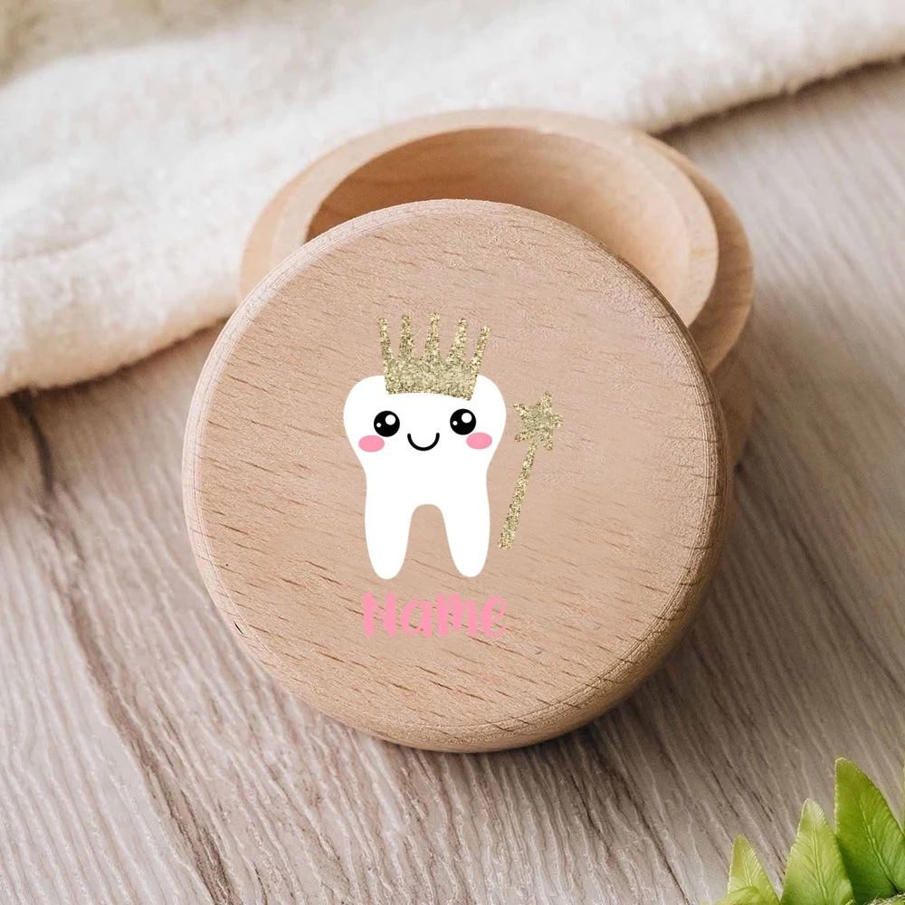 Caixa De Fada De Dente De Madeira Personalizada Para Bebê, Armazenamento De Dentes, Lembragem, Bandejas Personalizadas, 1 ° Presente De Aniversário, Menina e Menino