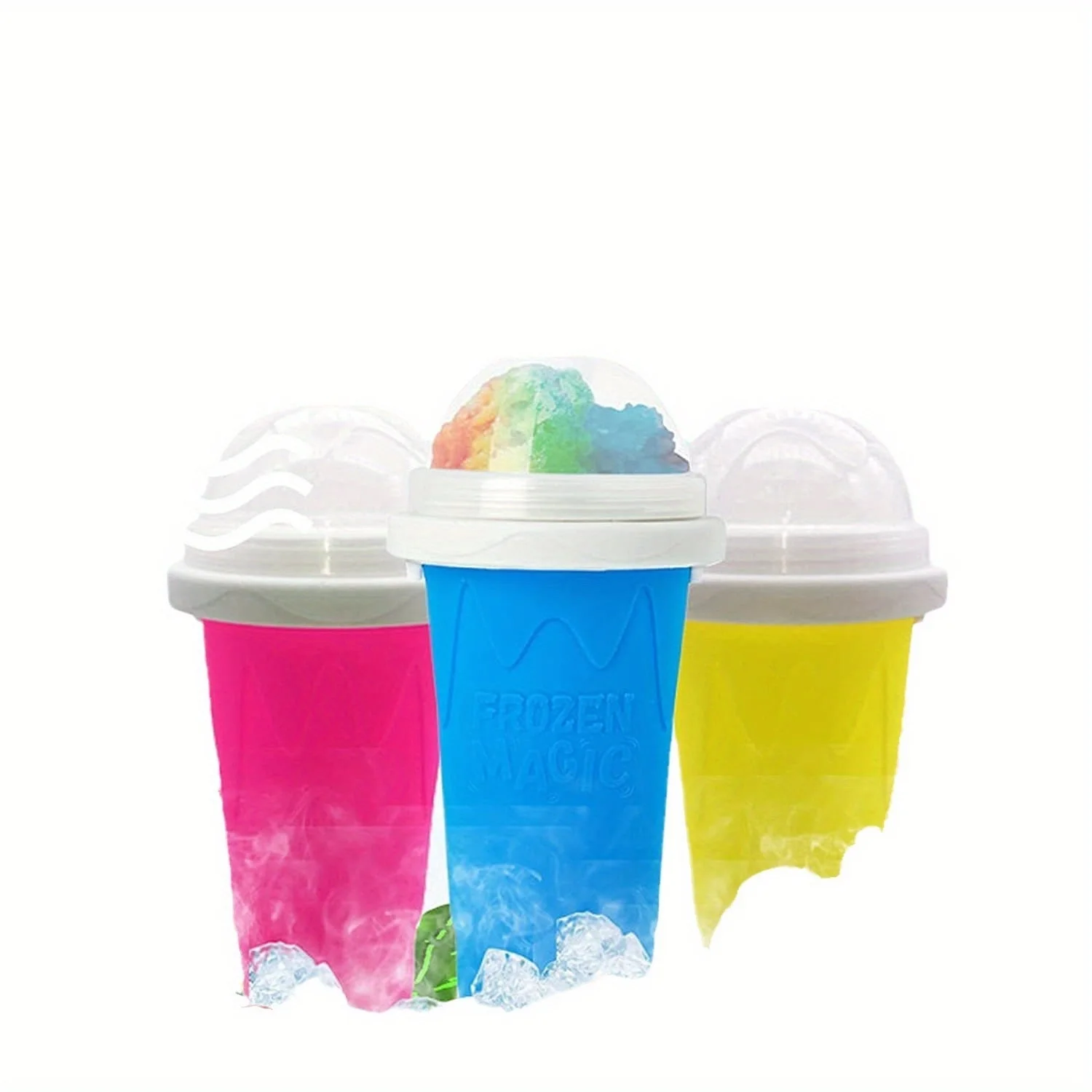 TFS Slushie Clay Made Frozen Magic Squeeze Cup, Making Juice, Milk, Yogurt, Ice Cream, DIY Smoothie Cooling Cup With Lid Straw,