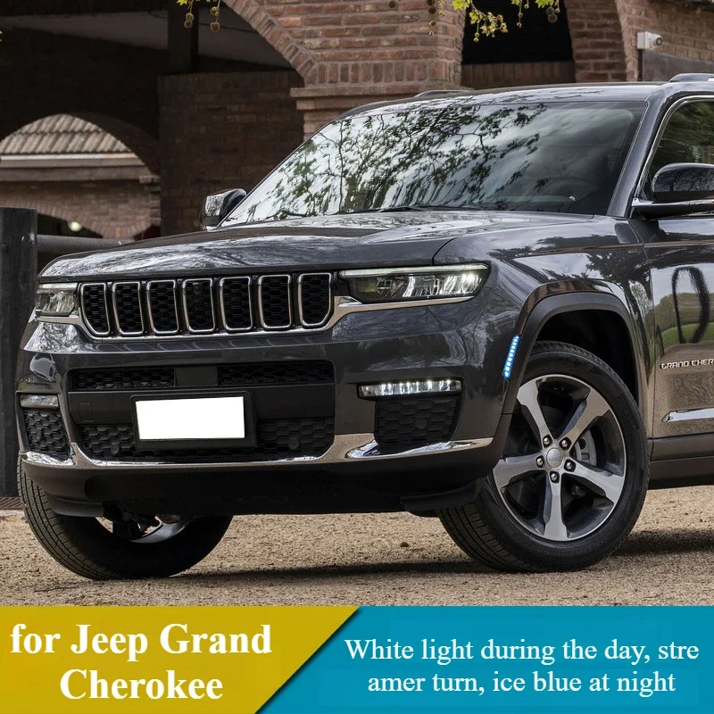 

Для 2021-2024 Jeep Grand Cherokee колесные светильники для бровей дневные ходовые огни ночной ледяной синий колесный светильник указатель поворота