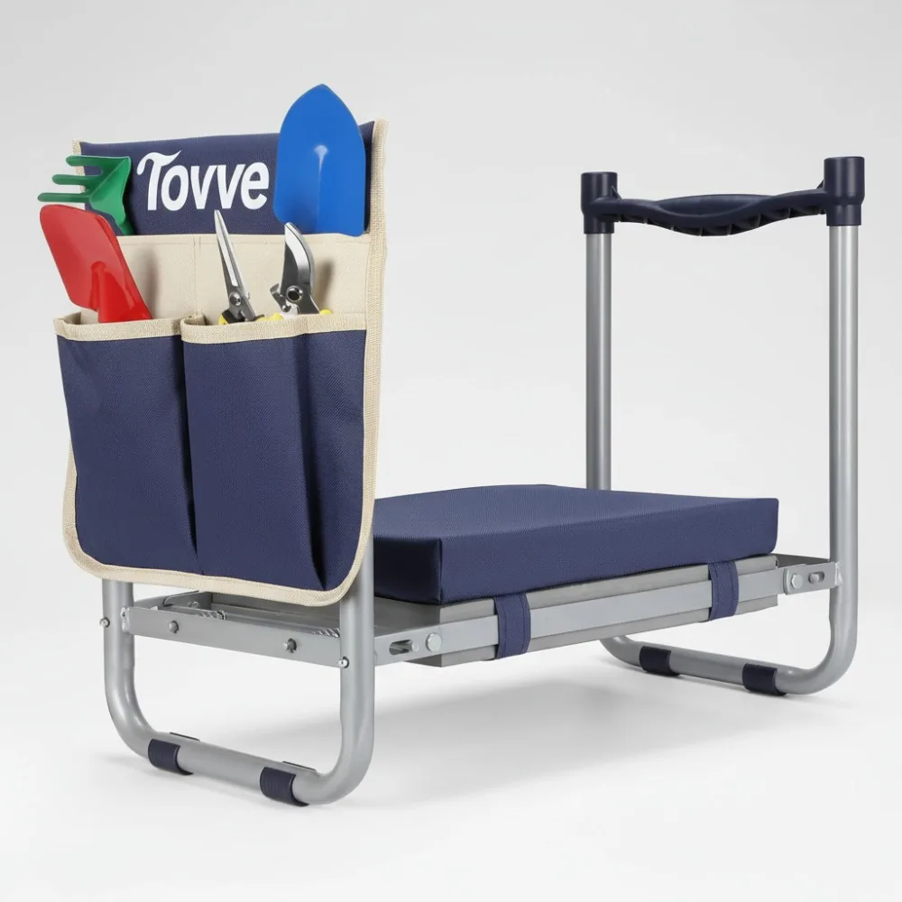 

Foldable Garden Kneeler Seat with Tool Bag, Heavy Duty Stool for Women Seniors Gardening Gifts