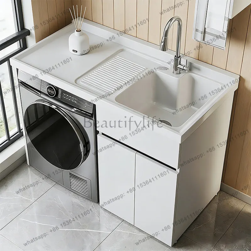 Balcony Honeycomb Aluminum Laundry Cabinet Nordic Creative Sink Washboard Washer Combo Bathroom Furniture muebles