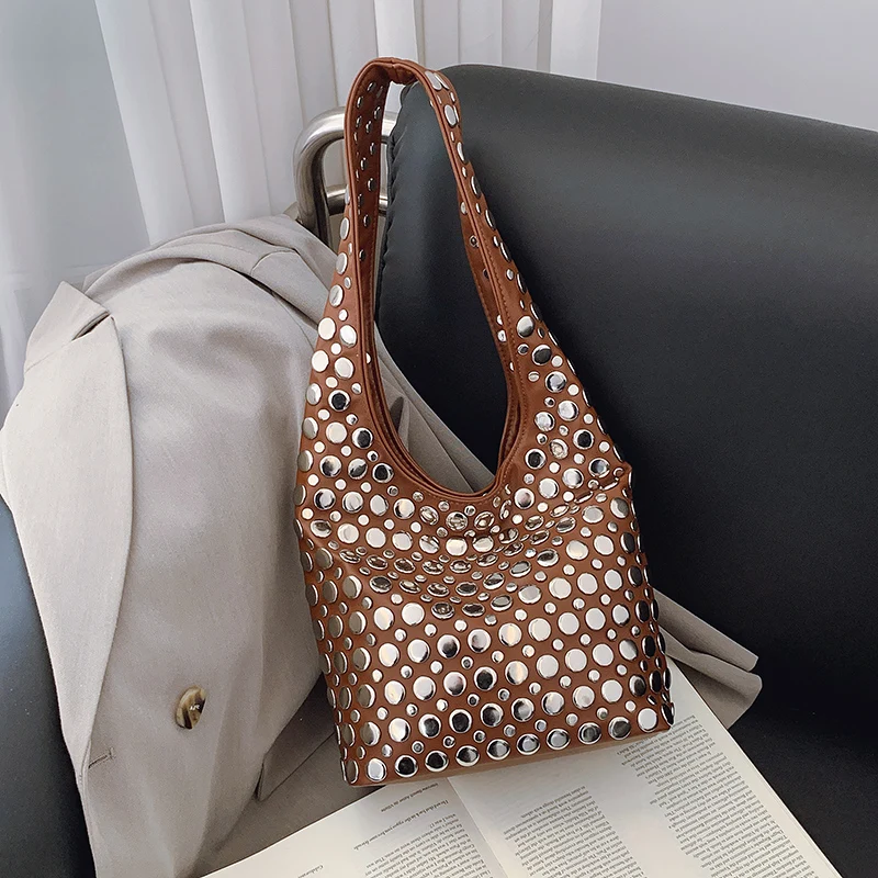 Designer Geometrische Umhängetasche Für Frauen Top Marke Handtasche Luxus Glänzende Niet Handgemachte Abend Clutch Tasche Mode Party Geldbörse – Detail 8