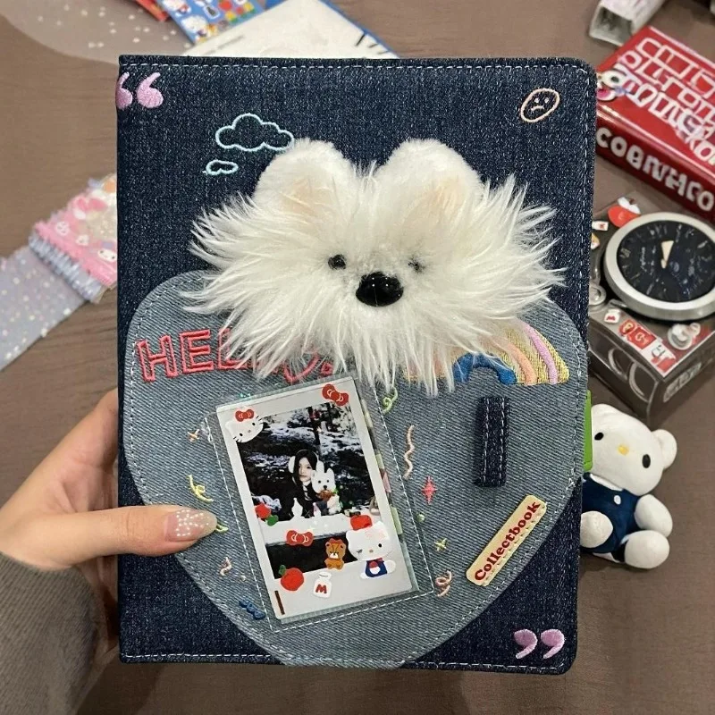 fluffy-puppy-cowboy-a5-Album-de-fotos-recarregavel-de-4-bolsos-para-cartoes-polaroid-diy-scrapbook-10-folhas-80-slots-para-cartoes