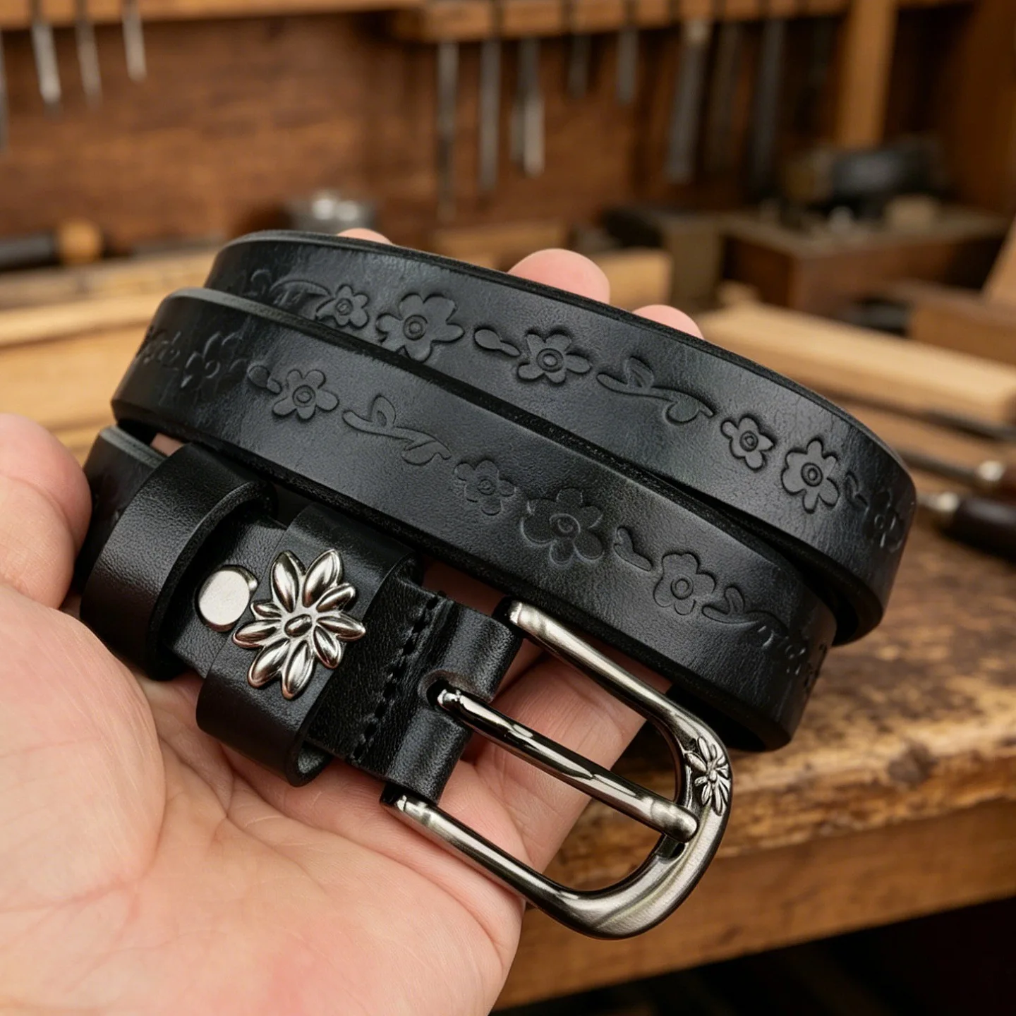 Genuine Top-grain Leather Women's Belt, Retro Style Belt for Jeans and Casual Pants, Slimming Business Waist Belt for Women