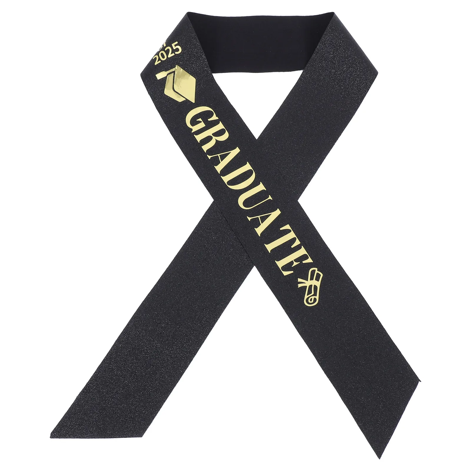 Graduation Party Sash Gold Foil Glitter Letter Satin Shoulder Ribbon Graduation Supplies Senior Student Celebration Accessory