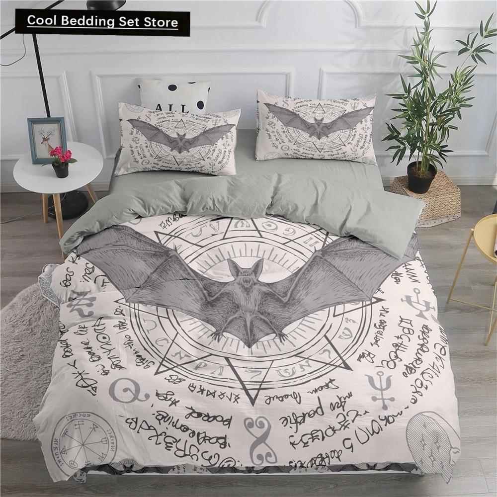 Halloween Flying Vampire Bedding Set Bat Duvet Cover Witchcraft Magic Comforter Cover Full Twin King Queen Polyester Quilt Cover