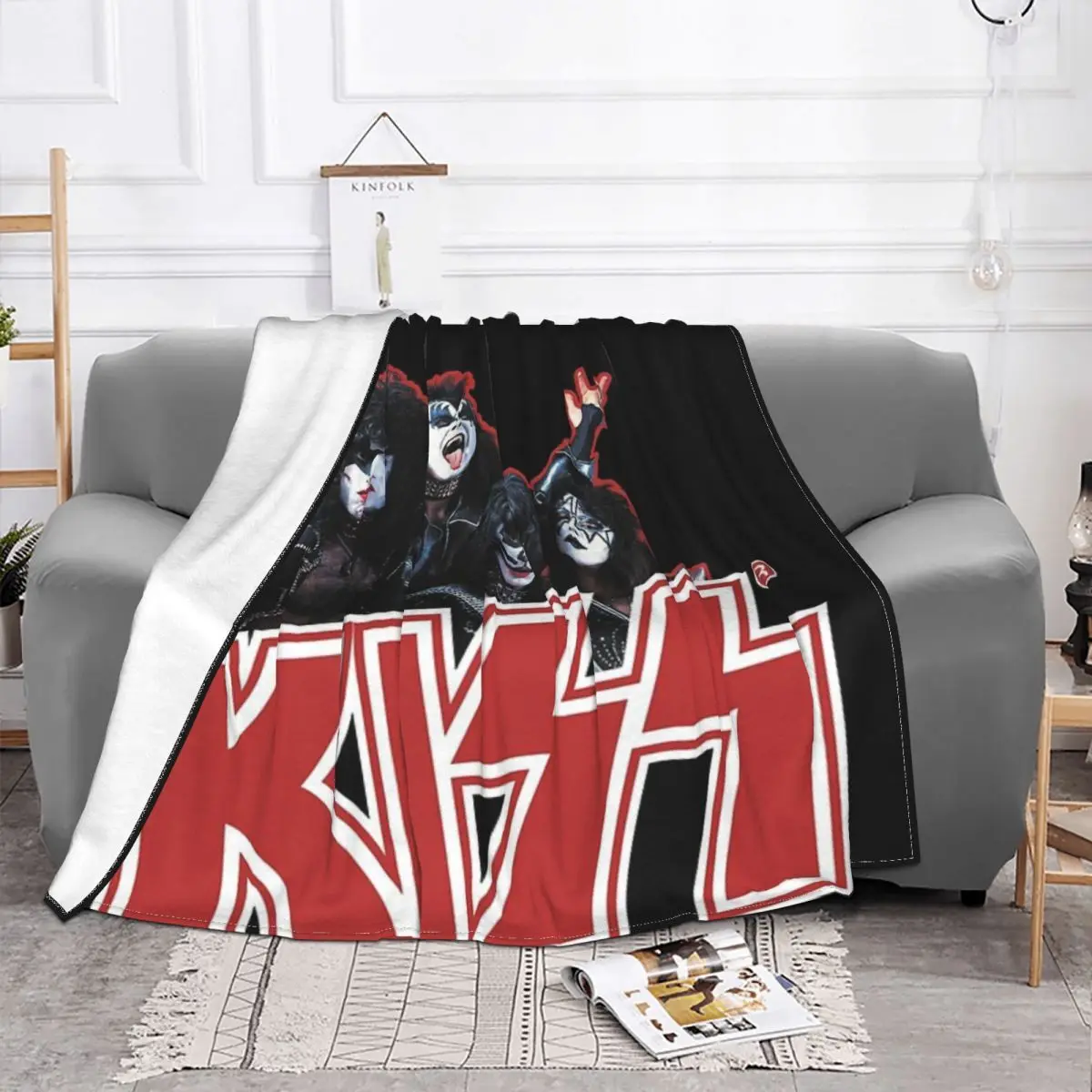 Kiss Demon Starchild Spaceman And Catman Anime Bed Blanket Couple Blankets Thin Wadding Blanket Throw Blanket