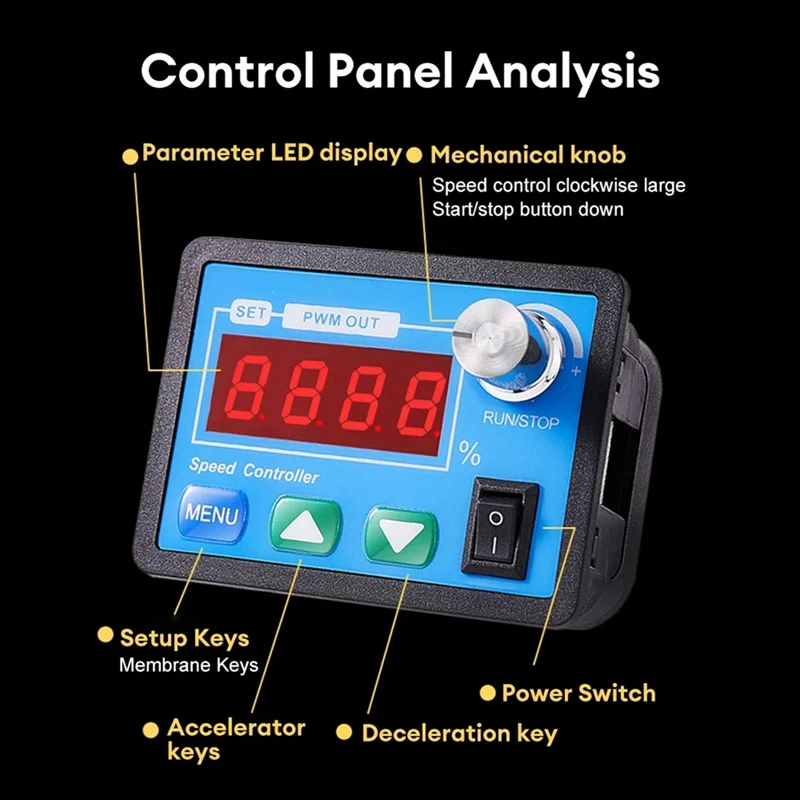 Controlador De Velocidade Do Motor PWM, Regulador Ajustável, Governador Do Motor, DC6-55V