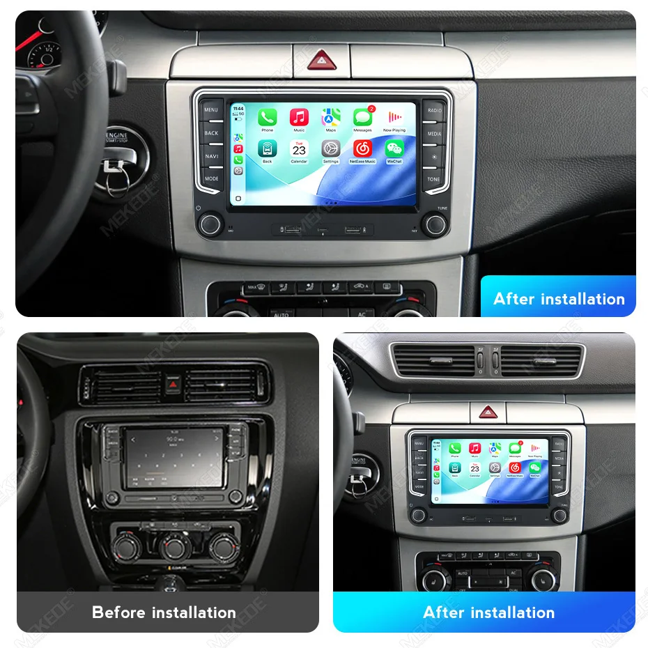 MEKEDE 7 Zoll Android 15 Autoradio 4G Carplay Für VW Passat Golf Tiguan Jetta Polo Seat Altea Leon Skoda Octavia GPS USB Typ-C – Detail 10