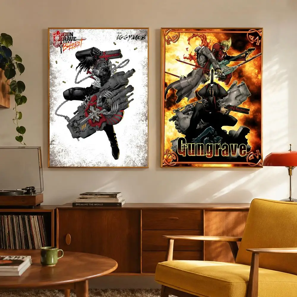Anime Action G-Gungrave Poster Digital Solvent Print Waterproof PP Fade-Resistant Wall Art Room Decor Gift