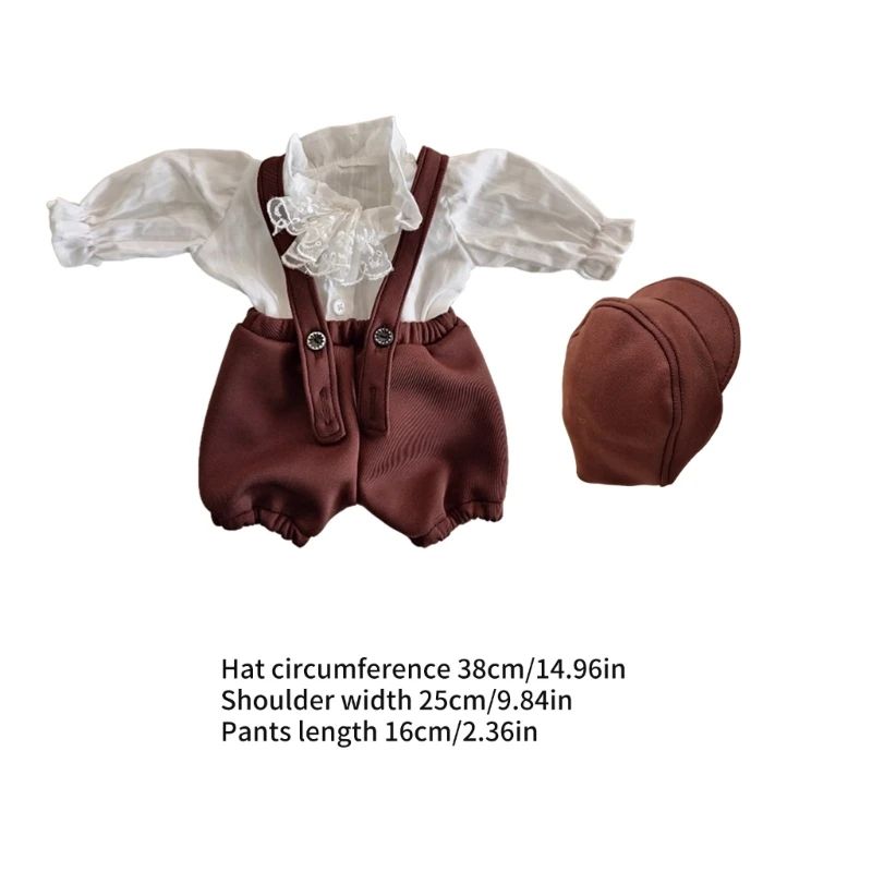 Fotografie Props Romper Maandelijkse Jongenskleding Elastische Stof Shirt Shorts Hoed Set Nieuwe Dropship