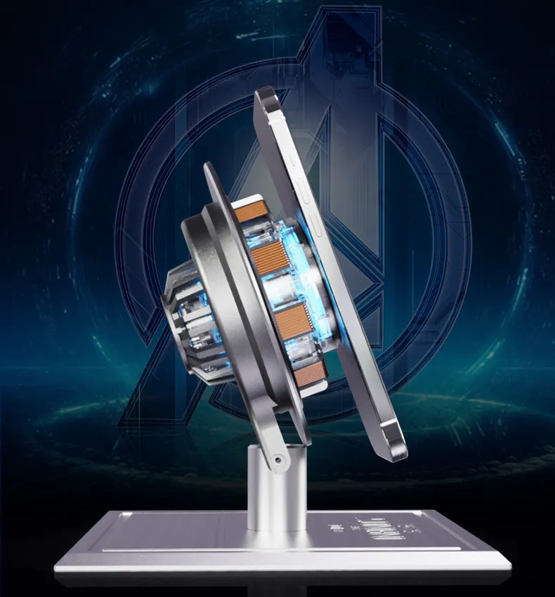 In Stock Killerbody Licensed Iron Man Chest Arc Reactor Wireless Magnetic Charger Alloy Base Desktop Charging Station For Phones