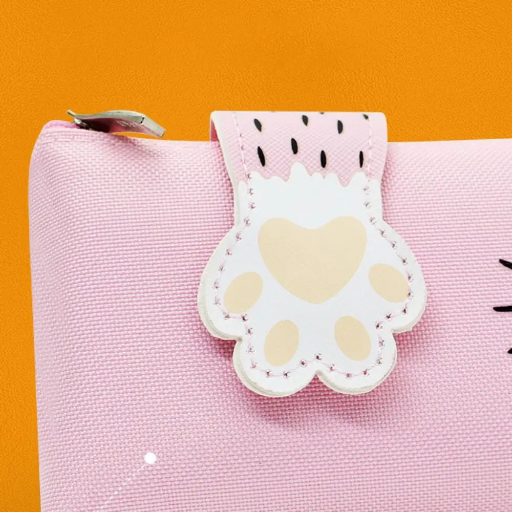 مقلمة كرتونية على شكل مخلب قطة بسحاب خفيفة الوزن حقيبة تخزين قرطاسية ذات سعة كبيرة من النايلون وحقيبة أقلام رصاص من البولي يوريثان للطلاب