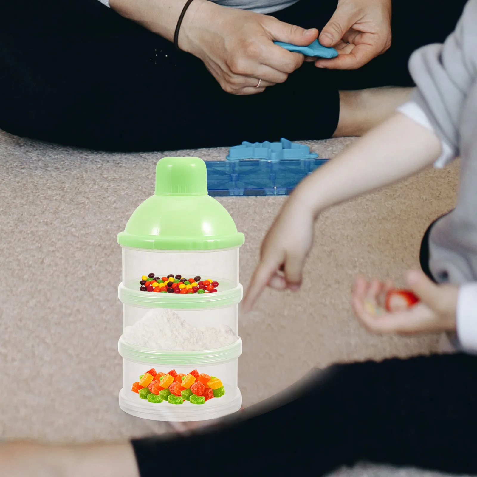 

3 Layers Powder Box Stackable Storage Case Baby Formula Dispenser Snack Container Plastic Stackable Storage Case Air Tight