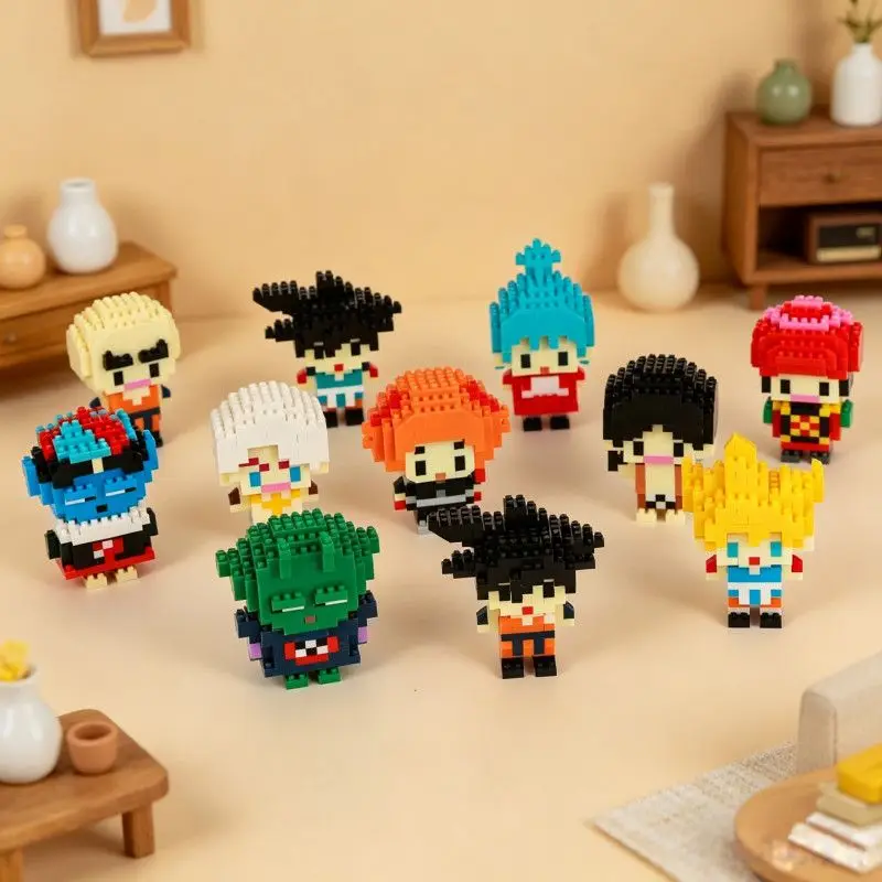 Dragon Ball Z Mini Micro Building Blocks Goku Vegeta Anime Character Bricks Kids Educational DIY Assembly Toy Decor Model Gift - view 4