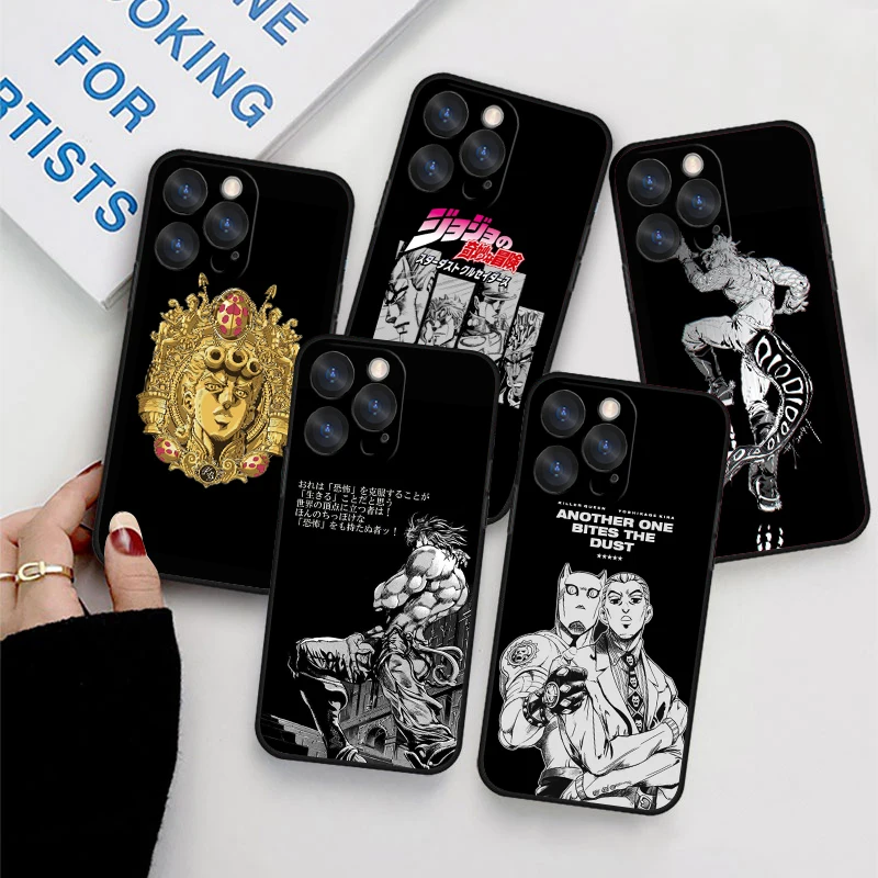 JOJO Villain Kira Yoshikage For Apple iPhone Case 15 14 13 12 11 Mini XS XR X 6S 6 Pro Max Plus Ultra Black Cover Phone Case