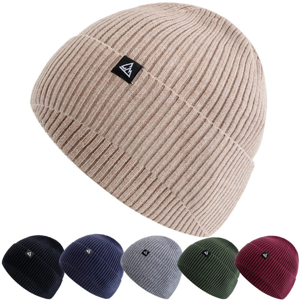 Hot Sale Unisex Autumn/Winter Beanie Hat Mountain Peak Labal High Elasticity Knitted Hats For Men Women Outdoor Sports Ski Hats