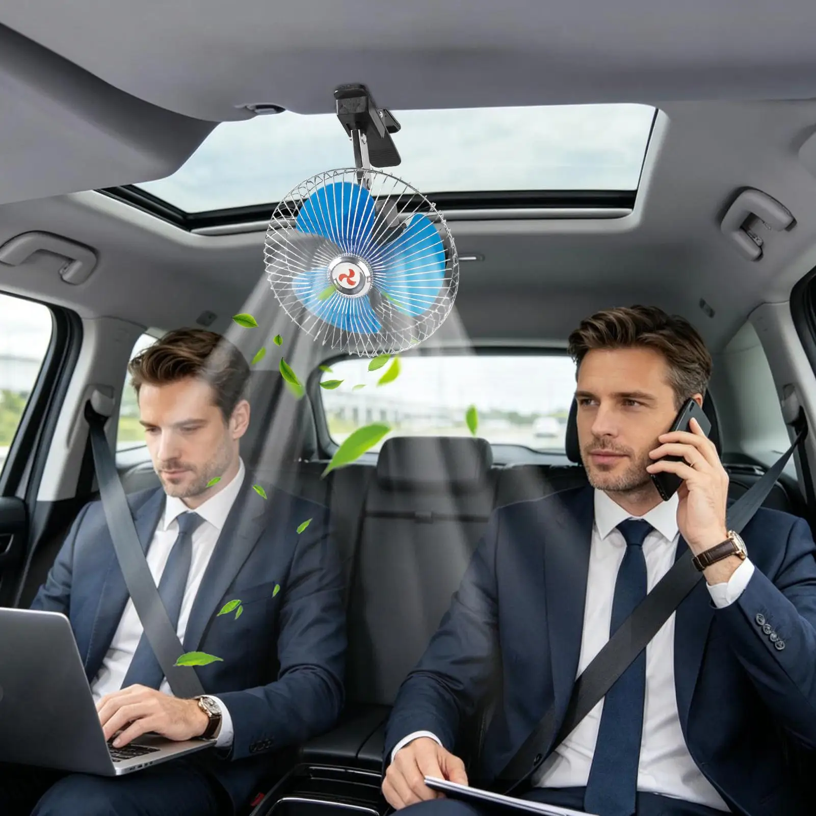 Car Cooling Fan 24V Auto Oscillation Vehicle Clamp Fan Universal Summer Electric Fan For Automotive Truck Sedan SUV RV view 4