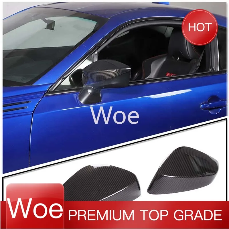 Cubierta de espejo exterior WoeFor para Toyota 86/Subaru BRZ, cubierta protectora de espejo exterior, patrón de fibra de carbono ABS, 2012-2020, 2 piezas
