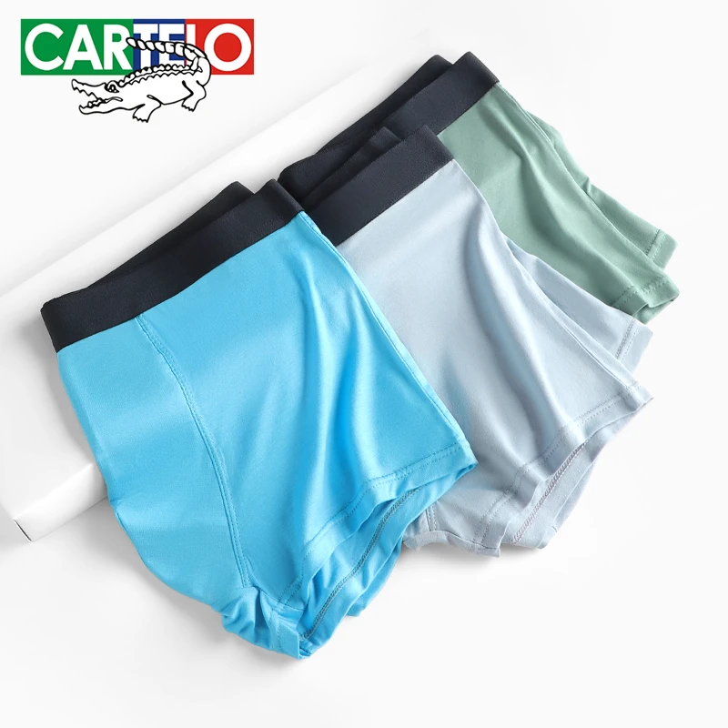 CARTELO Men Breathable Underwear Men Boxer Shorts Moisture Absorbent Elastic Male Panties 3A Cotton Antibacterial Underpants