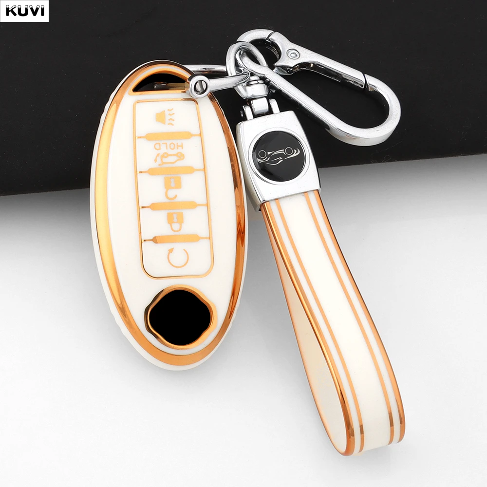 For Nissan Rogue XTrail T32 T31 Qashqai J11 J10 Kicks Tiida Pathfinder Murano Juke Versa Note Infiniti Car Key Case Cover 5 BTN