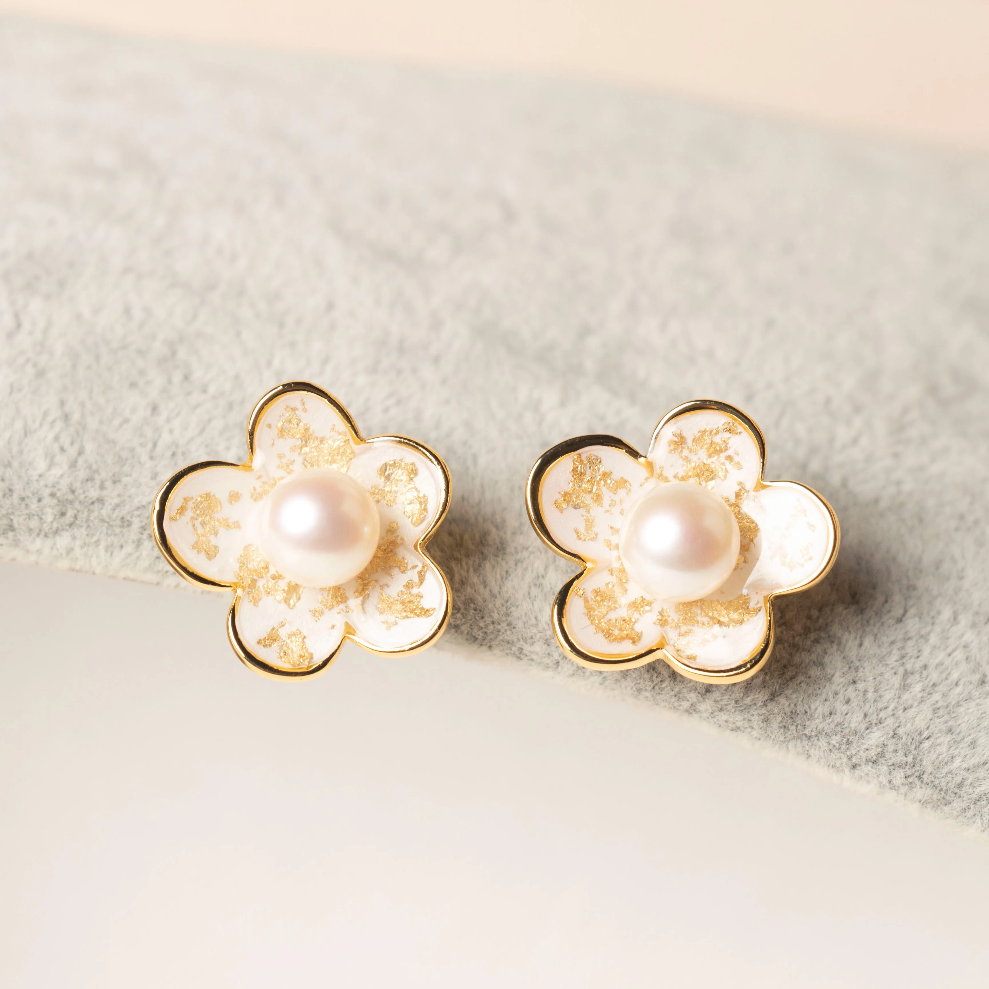 New Arrival Sand Clouds Flowers 100% Natural Freshwater Pearl 14K Gold Filled Ladies Stud Earrings Jewelry For Women Gifts