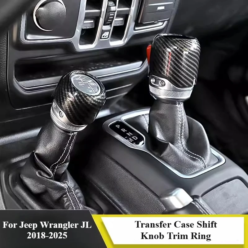 

Transfer Case Handle Decorative Ring For Jeep Wrangler JL 4xe 2018-2025 Interior Kit 4WD Gear Shift Knob Cover accessories tools